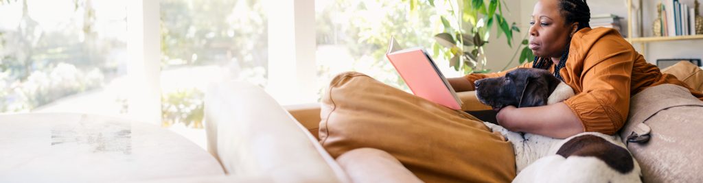 woman reading a book